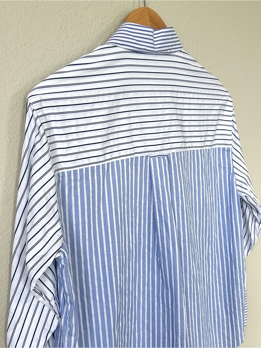 NWOT Madewell Oversized Button-Up Shirt, Light Blue & White Stripe - Picture 9 of 13